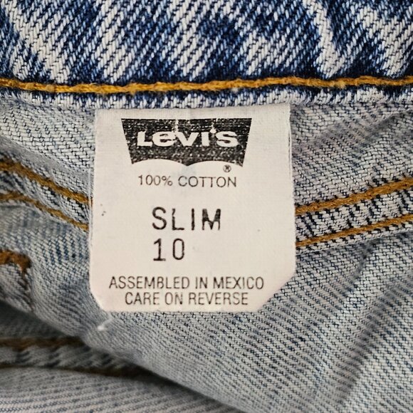 Vintage 90s Levis Orange Tab Slim Fit Cotton Womens Size 10 Blue Denim Jeans - Picture 8 of 12